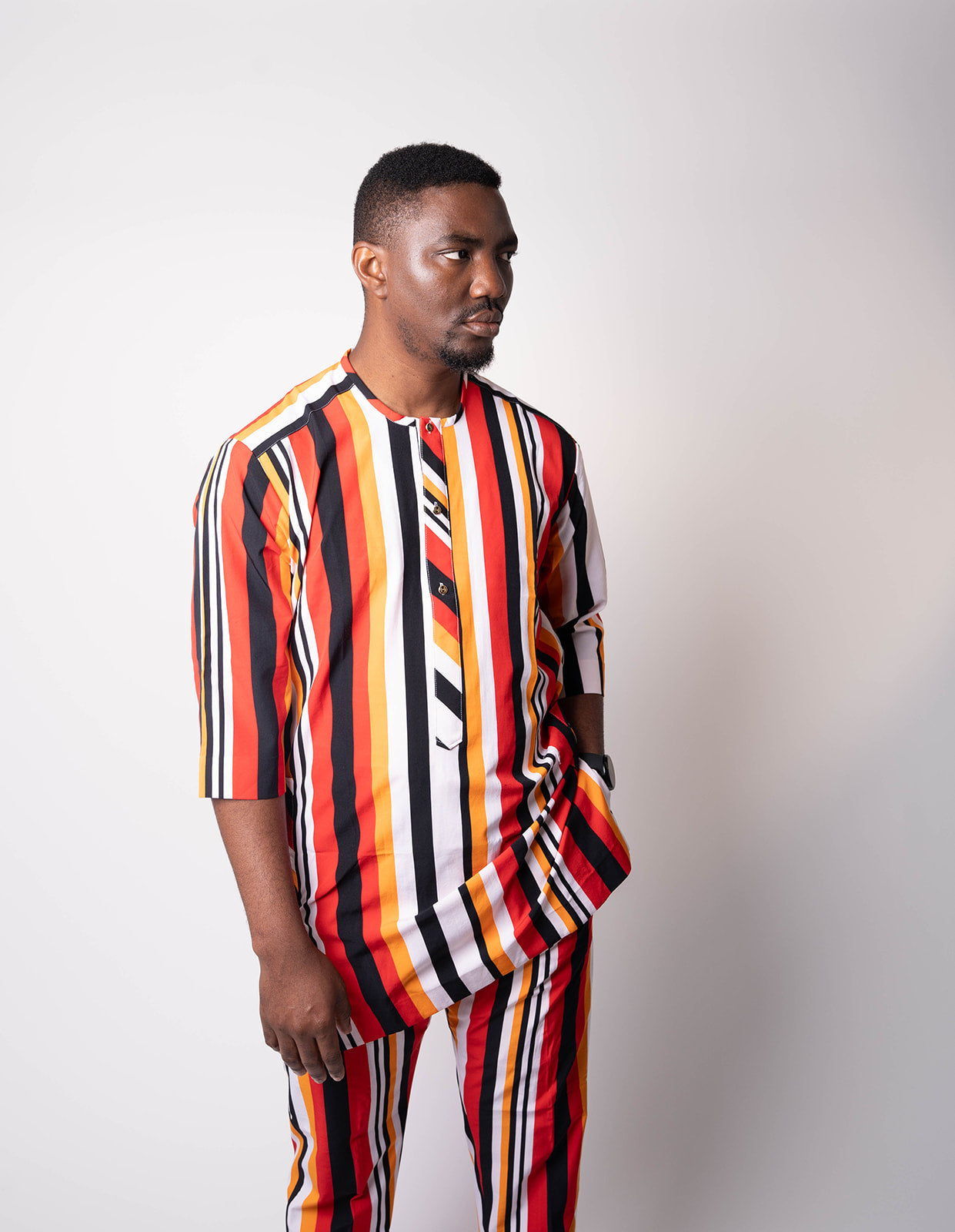 Multi coloured Kaftan with Three Quarter Sleeves