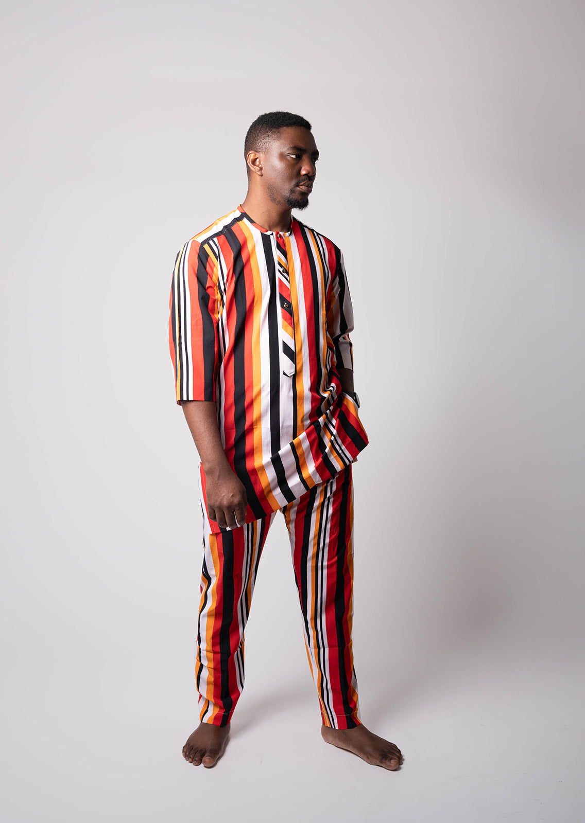 Multi coloured Kaftan with Three Quarter Sleeves