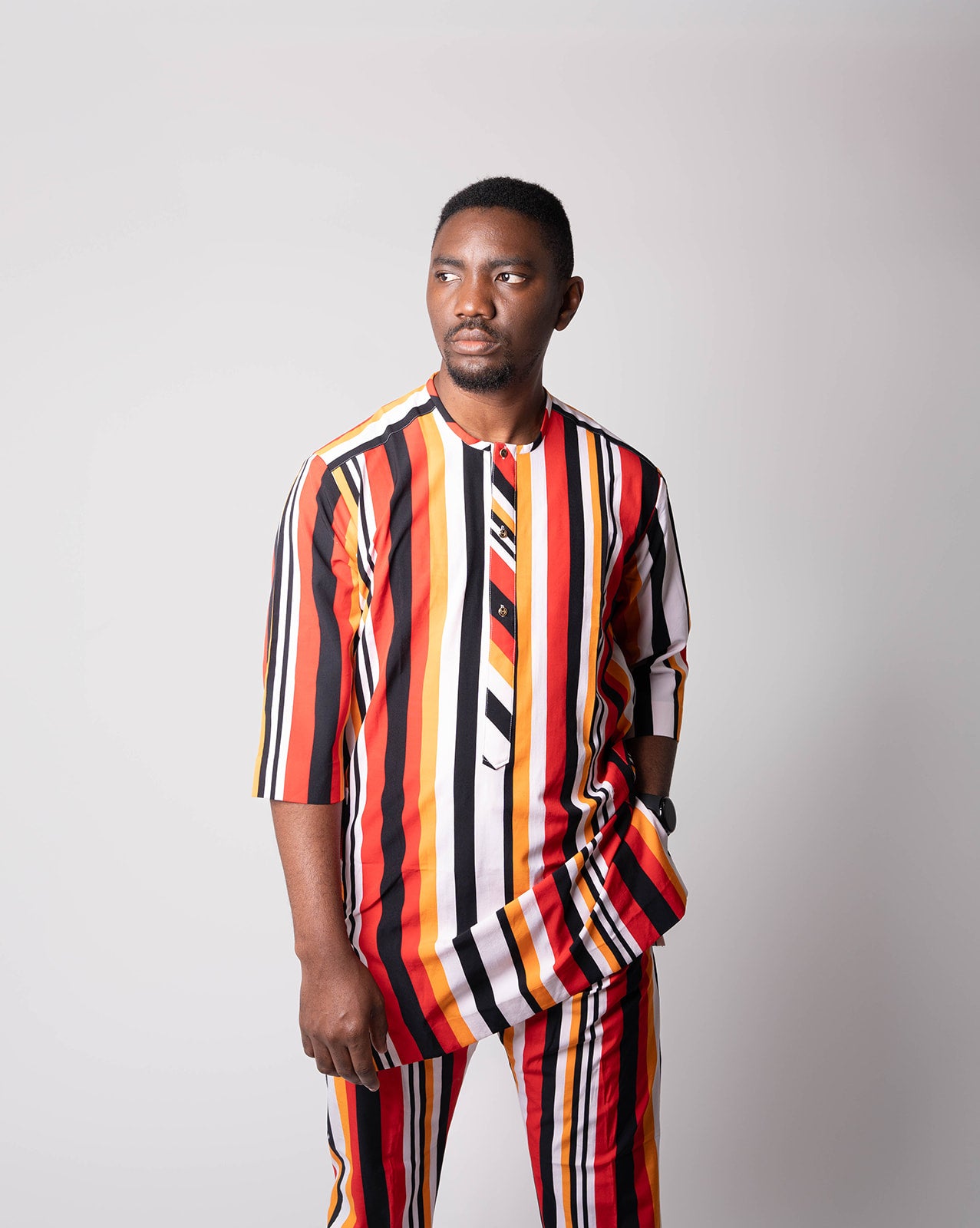 Multi coloured Kaftan with Three Quarter Sleeves